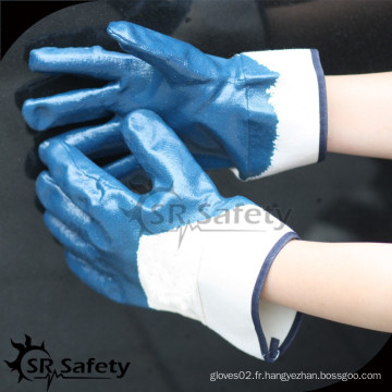 SRSAFET gants de travail résistant à l&#39;huile de nitrile bleu / test CE / gants de sécurité